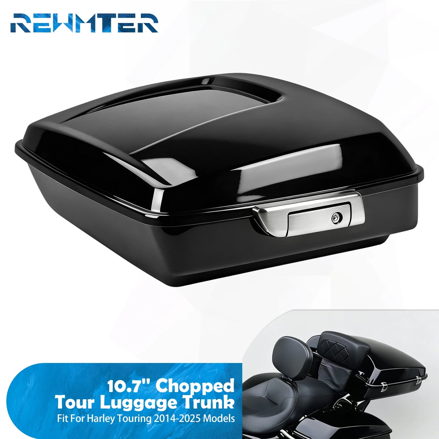 Motorcycle 10.7'' Trunk Rear Tour Luggage Storage For Harley Touring Road King Street Road Glide Electra Glide Standard 2014-25