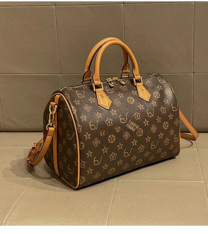 2024 Spring Summer New High-End Feelprinting Vintage Large Capacity Pillow Bag Fashionable Simple Commuting Crossbody Women's Ba