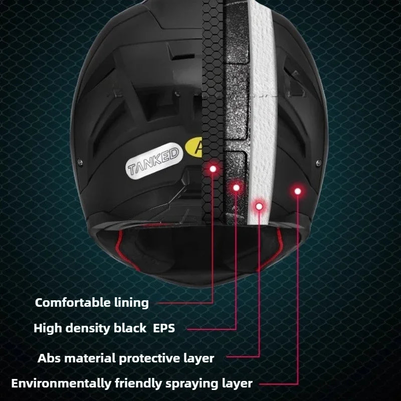 TANKED Motorcycle Helmet DOT ECE2206 Helmets Street Racing Capacete Pink Visor Double D Buckle Women Casco Moto S M  LCascos