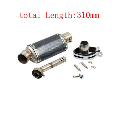 Stainless Steel 51mm Universal Motorcycle Exhaust Muffler Escape 310 370 440 mm Pipe 100cc-1000cc ATV GP Scooter For fz6 pcx125