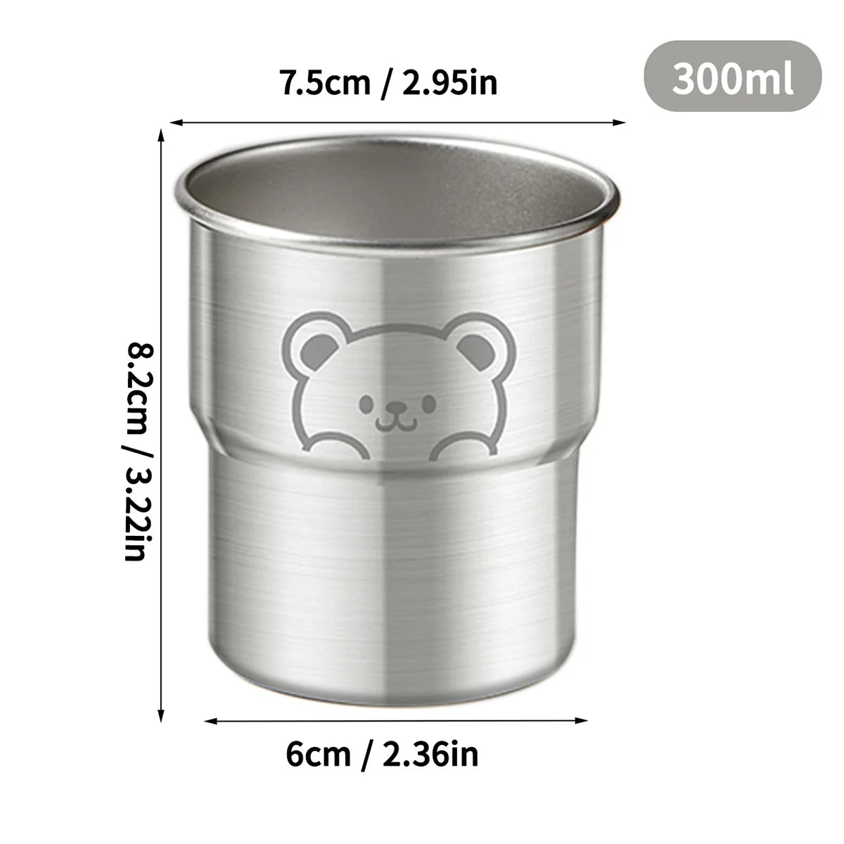 WORTHBUY 300ML Cute Little Bear Water Mug 304 Stainless Steel Coffee Cup With Wooden Anti Scald Pad Office Workers Tumbler