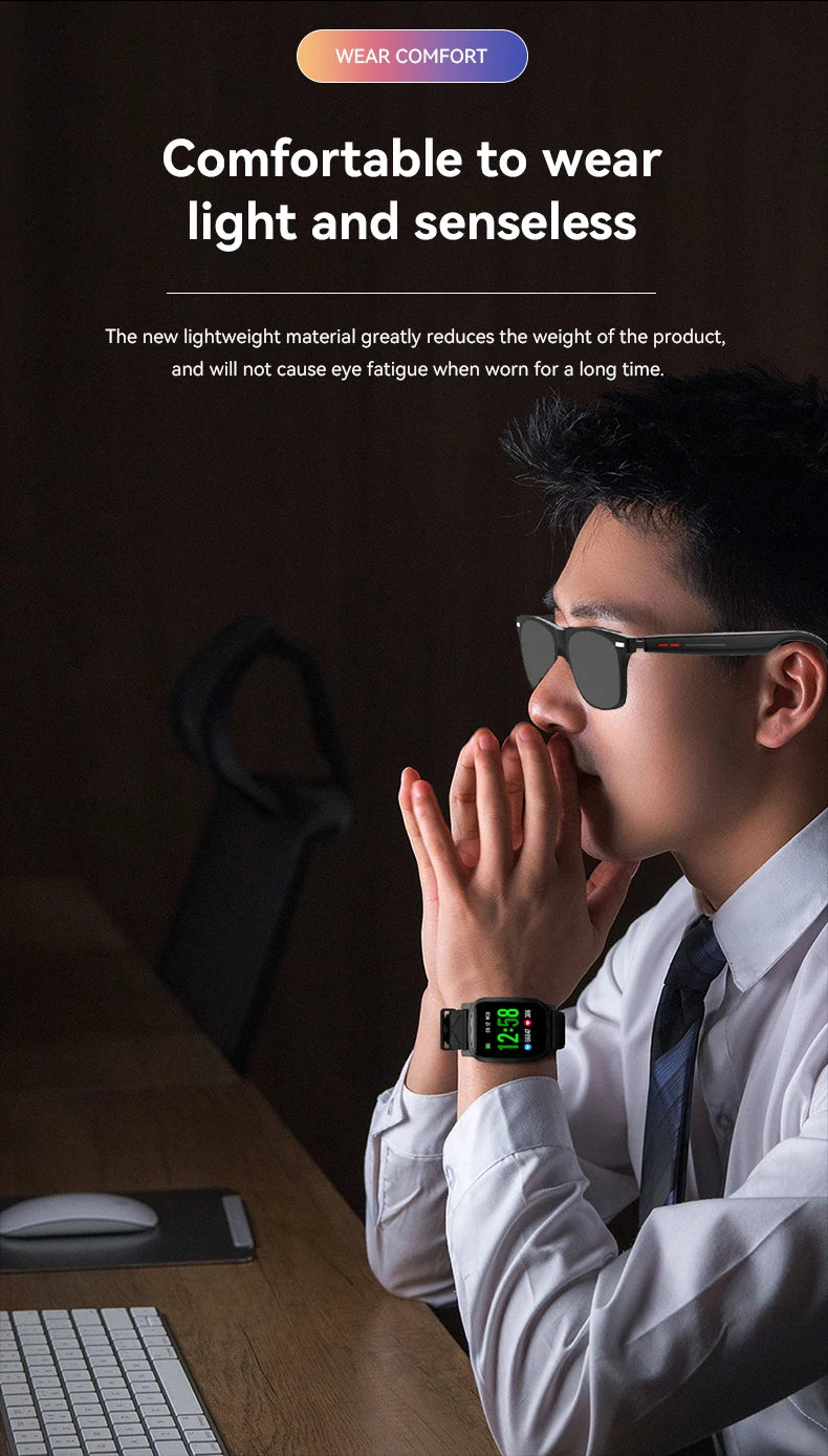 LAXASFIT New Smart Wireless Bluetooth Glasses TWS Listen to music and answer phone calls Men Women Fashion Sunglasses Eyeglasses