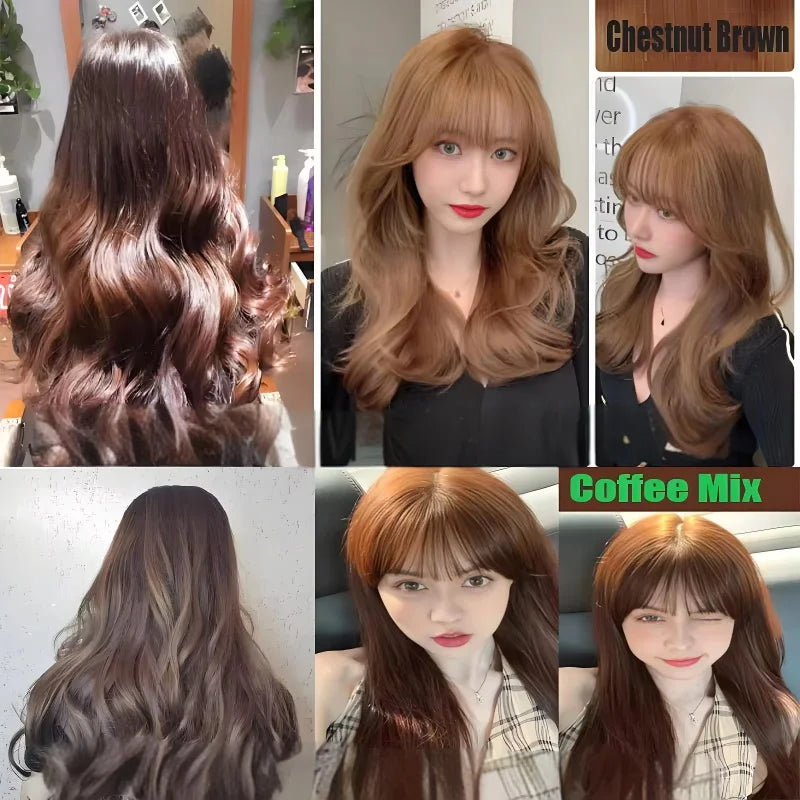 Natural Herbal Hair Dye Shampoo 3 in 1 Hair Color Shampoo Non-irritating Lasting Repair Nourish Gray White Hair Care Women Men