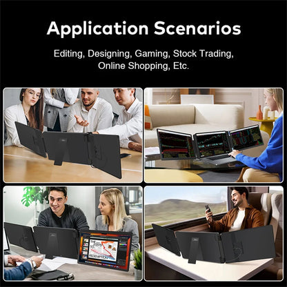 Rospider 15.6 Inch Dual Screen Extender Display FHD IPS Triple Expandable Monitor High Definition for Laptop Productivity