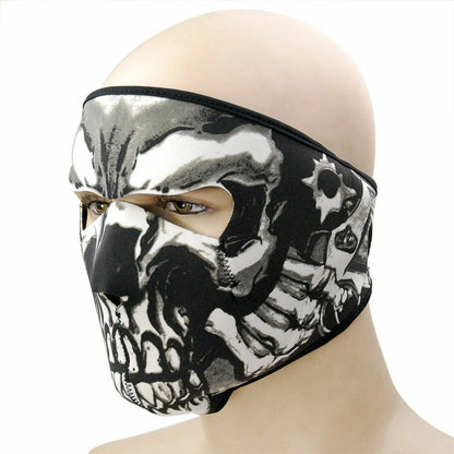 Motorcycle Cycling Full Face Mask Motorcycle Cycling Full Face Mask Skeleton Head SBR Full Face Mask for Cycling Fishing Hiking
