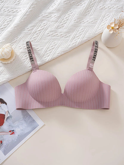Shantou Seamless Bra Nylon Fabric Comfortable No Steel Ring Strap Underwear Women Gather Small Chest Look Big Sexy Bra