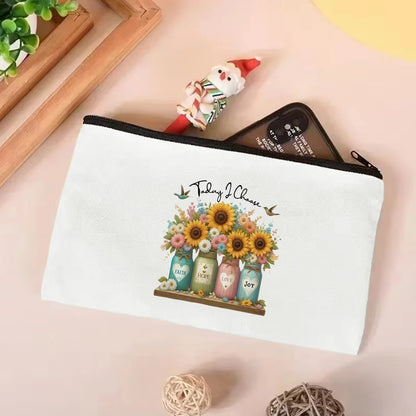 Today I Choose Sunflowers Canvas Shoulder Tote Bag School Bag Handbag & Shopping Gift Bag Perfect for Outdoors Travel Gift