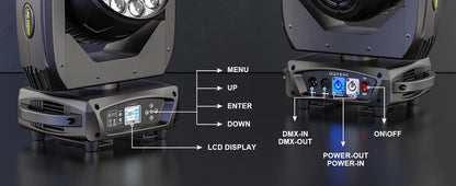 Somspot 19x15W LED Moving Head Lights RGBW Beam Stage Effect Lighting Projector Focusing Light Zoom Wash Lights for Disco Party