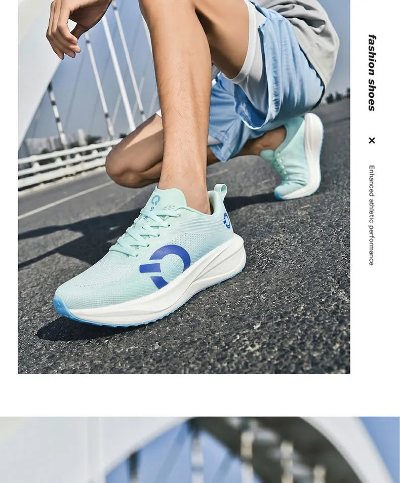 Men's Running Shoes Breathable Mesh Jogging Non-Slip Outdoor Couple Trainer Race Sneakers Luxury Shoes Off-road Shoes Cushioning