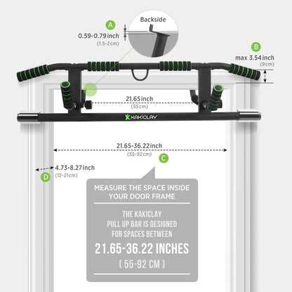 Multi-Grip Pull Up Bar with Smart Larger Hooks Technology - USA Original Patent, Designed, Shipped, Warranty