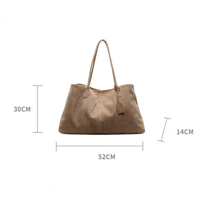 Elegant Shoulder Bag Pouch Suede Shoulder Bag Korean Style Storage Suede Handbag Suede Bucket Bag All-match Underarm Tote Bag