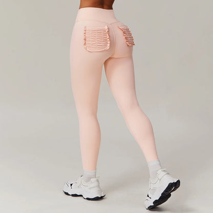 High Waist Hip Lift Naked Yoga Pants Running Fitness Wide Leg Flared Pants Casual Sports Pants Leggings Sport Women Fitness