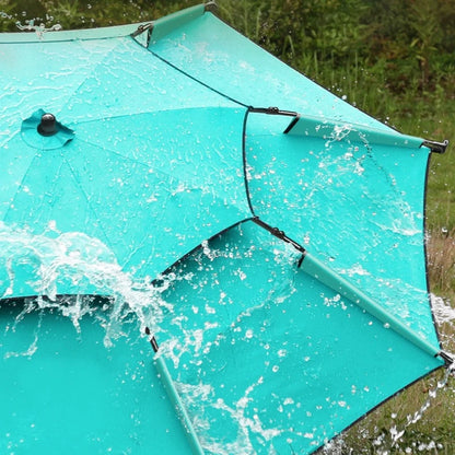 Outdoor Fishing Umbrella Heavy Duty Double Layer UV Protection Waterproof Upgraded Black Coating Patio Beach Base Included