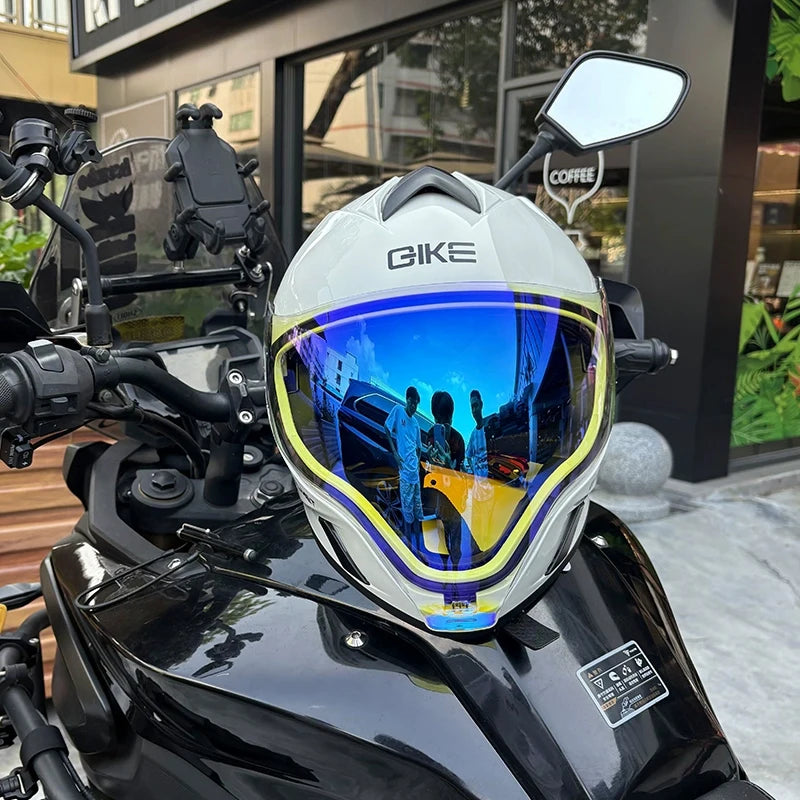 Adult Full Face Motorcycle Helmet Modular 3C DOT Certified Dual Sunshade Anti-UV Quick Release Buckle Crash Helmet