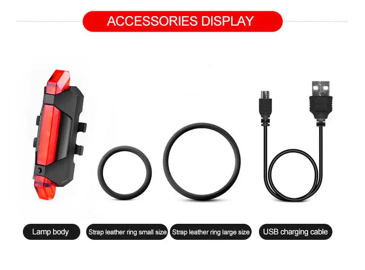USB Rechargeable Bicycle Lights Bike Safety Warning Lamp Outdoor Waterproof Cycling Flashlight For Mountain And Road Bikes