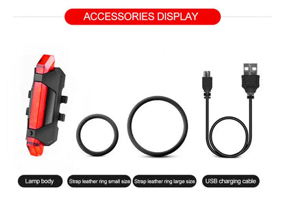USB Rechargeable Bicycle Lights Bike Safety Warning Lamp Outdoor Waterproof Cycling Flashlight For Mountain And Road Bikes