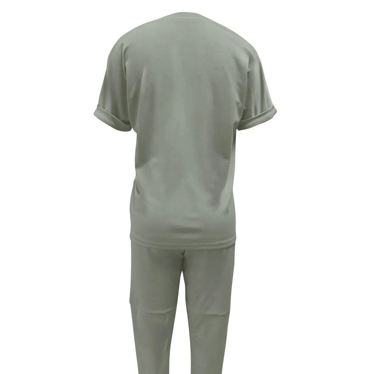 2026 New Spring Summer Fashion Sports Suit Women's Round Neck Short Sleeve Pocket Solid Color Top Sports Trousers Two-piece Suit