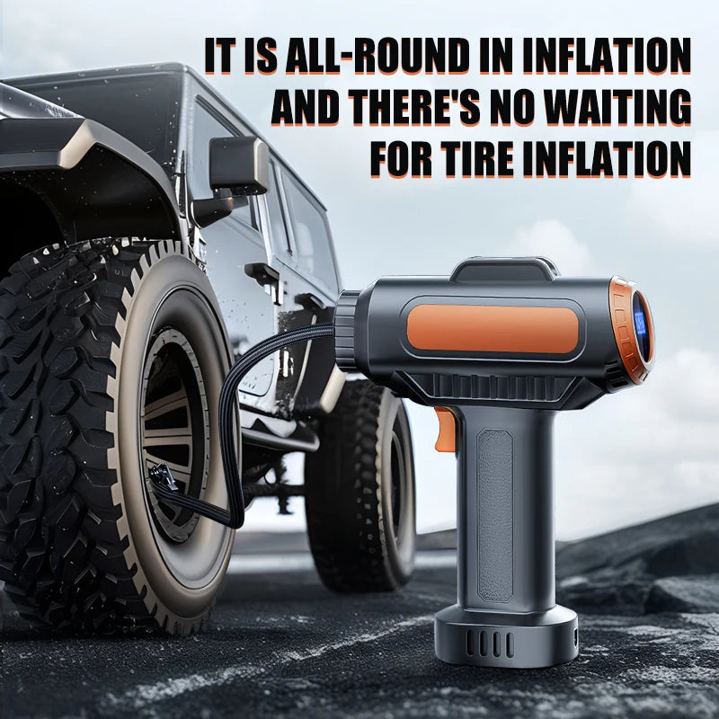 Portable 12V Car Tyre Inflator with Dual-Cylinder Design Air Pressure: 150 PSI Suitable for All Vehicles Outdoor Tyre Emergency