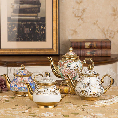 900ML European British Teapot  Porcelain High-Capacity Tea Pot With Filter Luxury Teaware Heat Resistant Kettle Pot Ceramic