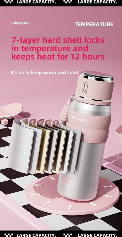 Dopamine all steel insulated cup 316 stainless steel high aesthetic water cup intelligent temperature display cup