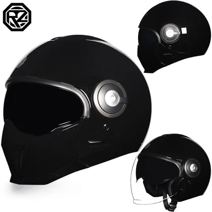 Motorcycle helmet men's and women's retro street bully combination full helmet all season detachable half helmet