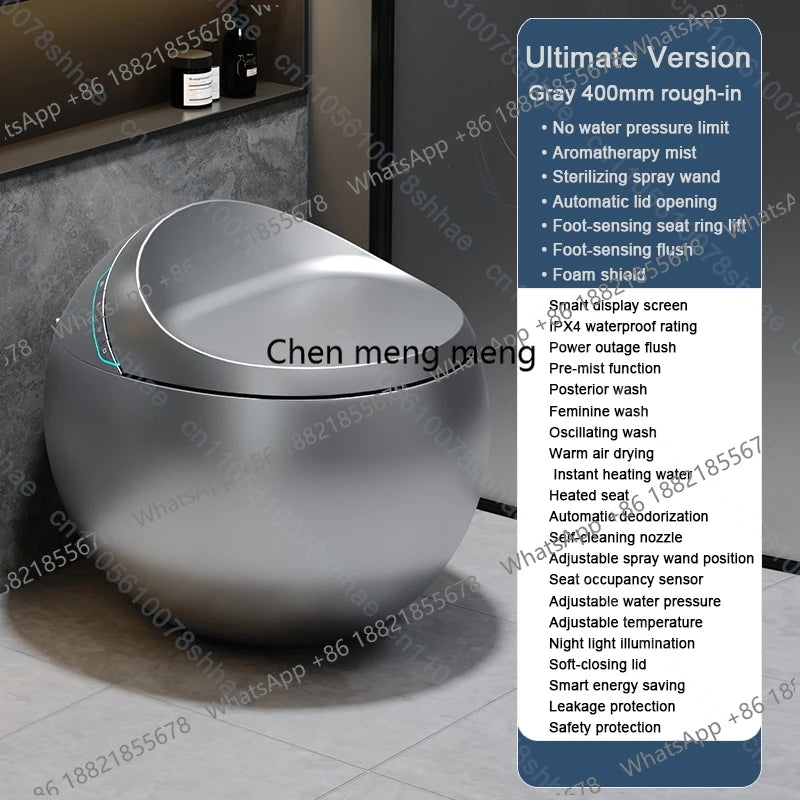D132 Smart Toilet Bidet with Auto Flush Heated Seat Warm Water Sprayer Deodorizer Air Dryer Remote Control Intelligent LED Displ