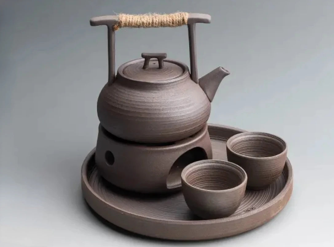 350ml Japanese Style Teapot Handmade Retro Coarse Pottery Stoneware Kungfu Tea Ceremony Portable Tea Maker Ceramic Teapot Teaset