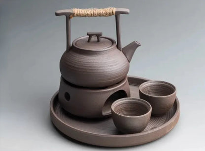350ml Japanese Style Teapot Handmade Retro Coarse Pottery Stoneware Kungfu Tea Ceremony Portable Tea Maker Ceramic Teapot Teaset