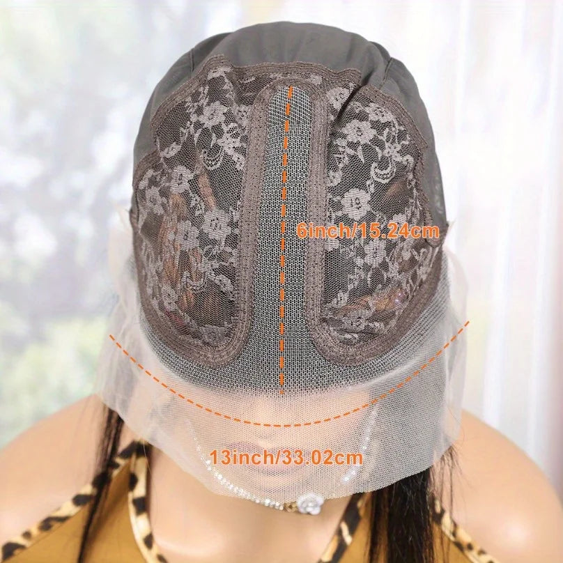 Straight Virgin Hair T13x6 Lace Front Wig Cap with Adjustable Straps,  Natural Hairline Transparent Lace Frontal Only Wig Cap