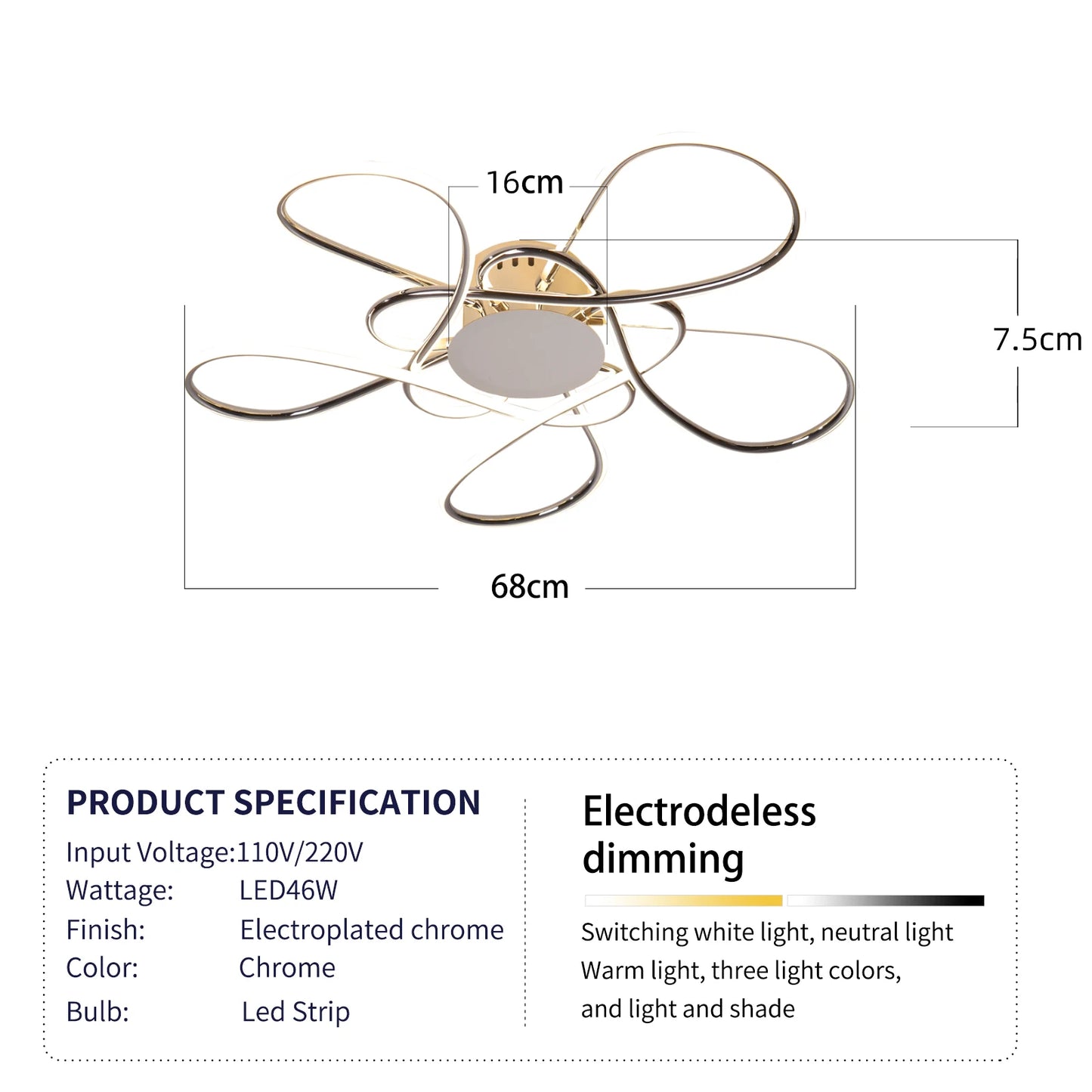 Chrome/Gold Plated Modern LED Chandelier for Living Room Lamp Bedroom Ceiling Chandeliers AC 90-260V Home Deco Light Fixture