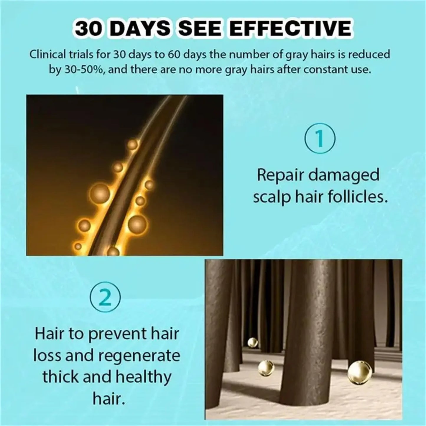 Gray White Hair Treatment Serum White To Black Repair Natural Color Black Rice Nourish Spray Anti Loss Hair High Quality Product
