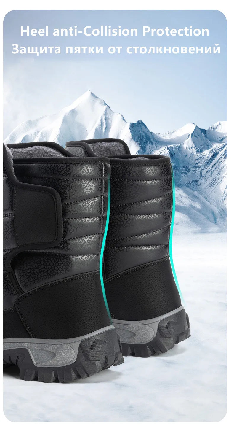 New Warm Plush Women's Snow Boots Fashion Outdoor Women Boots Platform Anti-Slip Hiking Boots Waterproof Winter Warm Ankle Boots