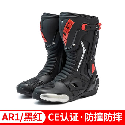 Green Motorcycle Boots Waterproof Motorcycle Boots Impact Resistant Botas De Seguridad Hombre Non-slip Botas De Moto Lightweight