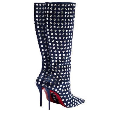 European andAmerican sexy suede leopardprint pointed stagewalking shoes,women's fashion slim high heels,side zipper banquetboots