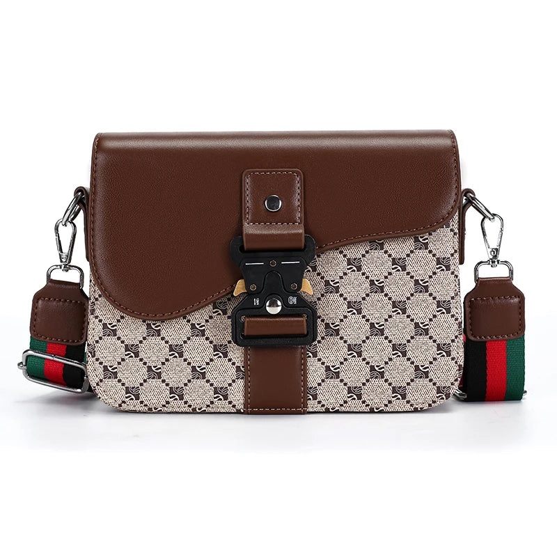 Fashionable Jacquard Pattern Men's Crossbody Bag High-End Casual Shoulder Bag for Commuting Business Waterproof Daily Sling Bag