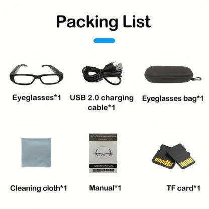 Portable 1080P HD Mini Glasses With Camera Video Recorder Wearable glasses Camera Outdoor Sports DV DVR Surveillance Camcorder