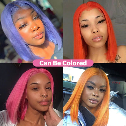 13X6 Lace Frontal BOB Wigs #613 Blonde Bob Human Hair Wig Remy Straight Lace Front Wigs for Women Preplucked Transparent HairUGo