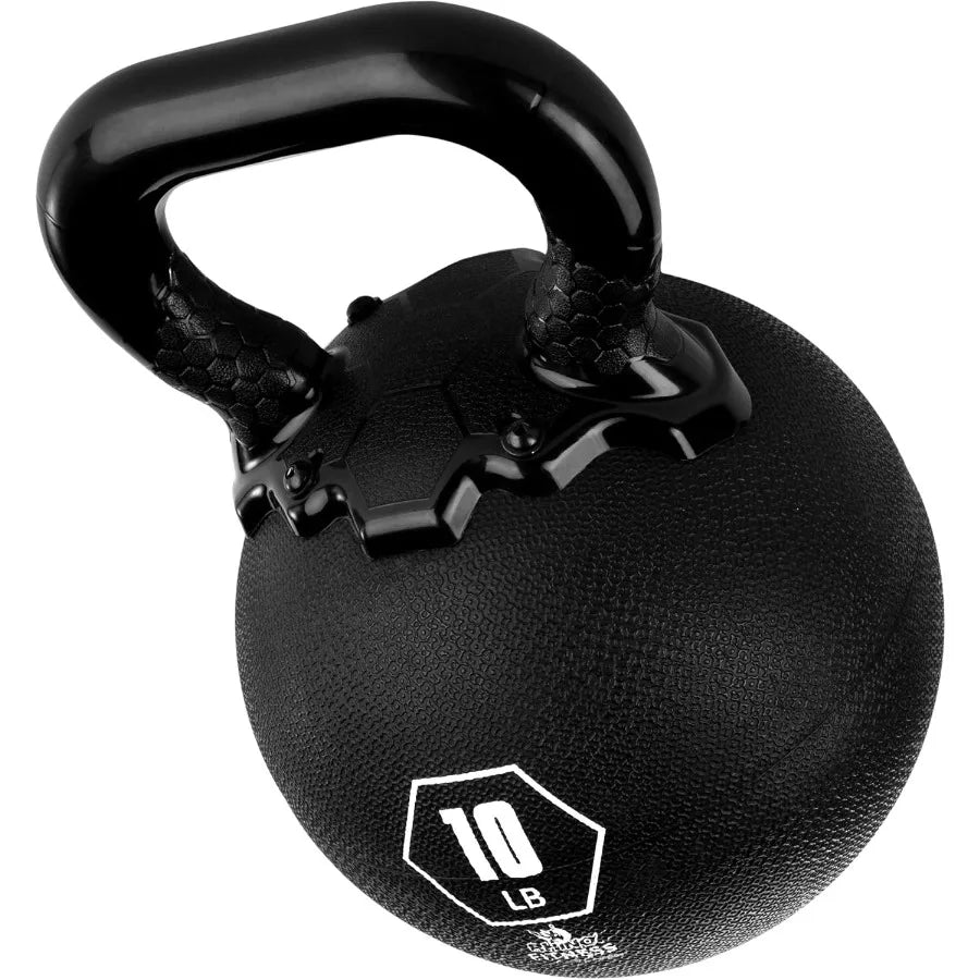 Rhino Kettlebell Rubber Weights Black - Premium Strength Training Equipment - Multiple Weights