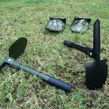 Foldable Portable Truck Mounted Engineer Shovel Camping Tent Outdoor Shovel Self-defense Survival Tool Compass Storage Bag