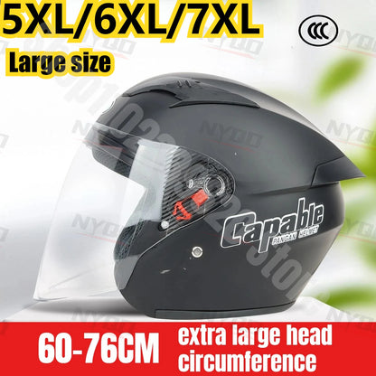 5XL 6XL 7XL Big Size Unisex Motorcycle Helmet Big Head Circumference 60-76cm Riding Safety Helmet All Seasons Casco