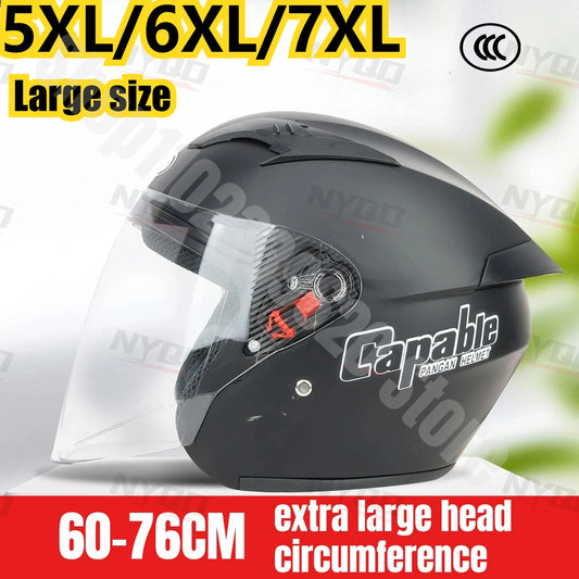 5XL 6XL 7XL Big Size Unisex Motorcycle Helmet Big Head Circumference 60-76cm Riding Safety Helmet All Seasons Casco