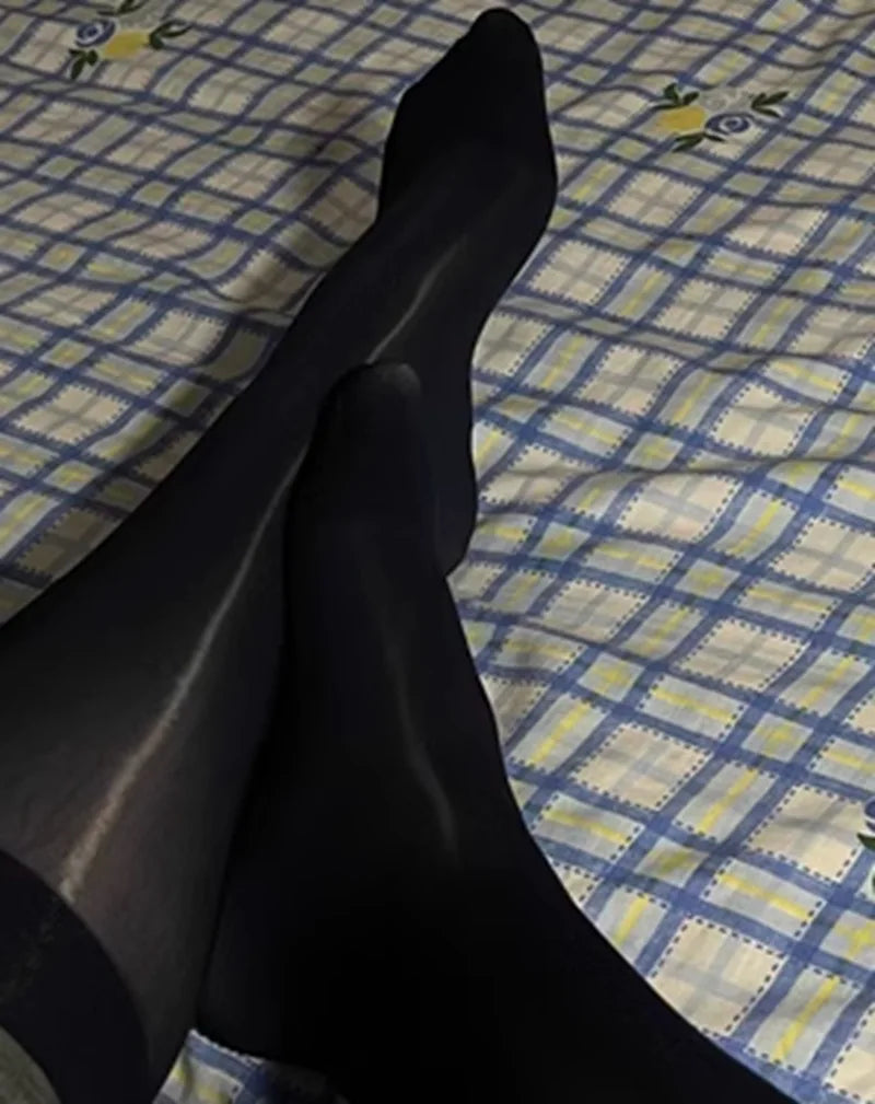 Oil Shine Stockings Ultra Thin Sexy Silky Dress Business Socks Men Sheer See Through Socks Soft Transparent