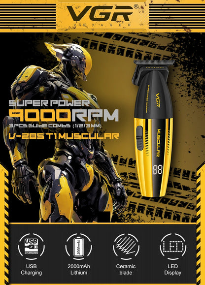 VGR Hair Trimmer Professional Hair Cutting Machine Electric Clippers Cordless Barber Haircut Rechargeable Trimmer for Men V-285