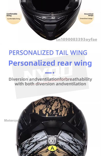 LVS motorcycle helmet men's and women's full face helmet double lens racing helmet DOT certification casco moto