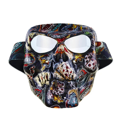 Skull Face Mask With Goggles Motorcycle Dust Masks Helmet Moto Casco Cycling Face Shield HD Cycling Glasses UV400 for Man Womem