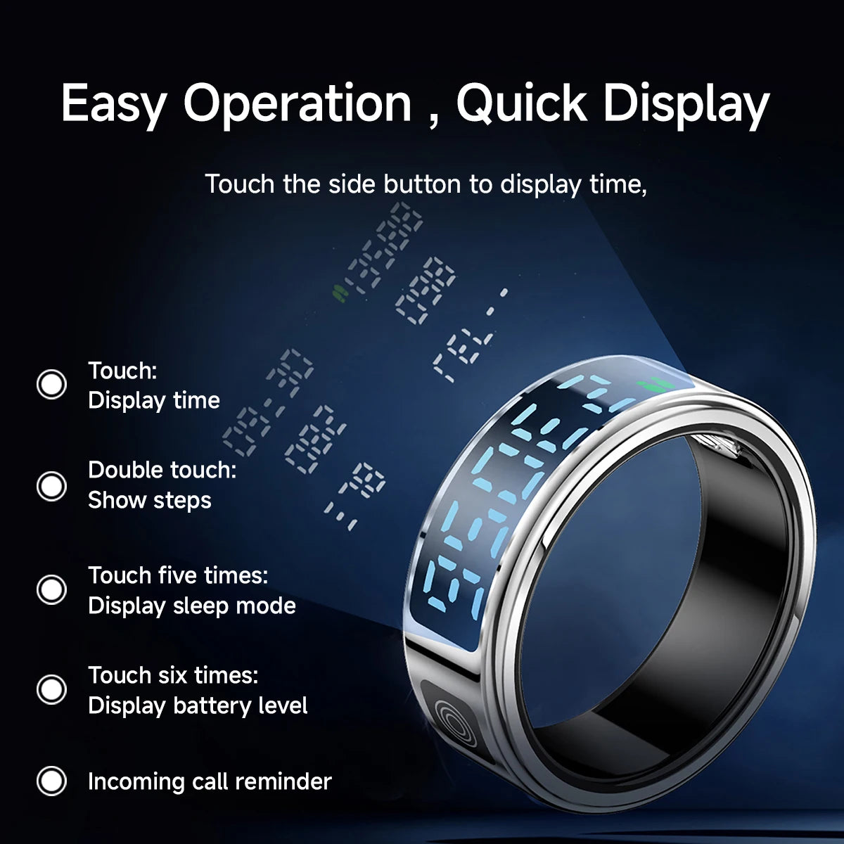 2026 New Smart Ring Display Screen Gestures Brush Video 5ATM Waterproof  Remote Camera Blood Pressure Monitoring For Men Women