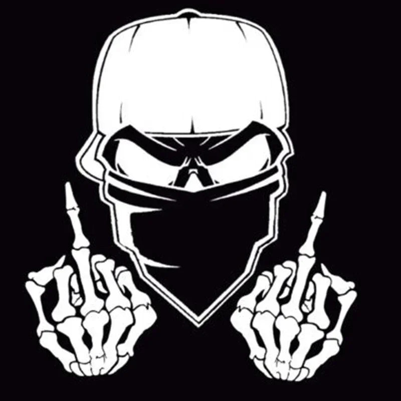 Car Sticker Car Window Decal Truck Outdoor Sticker Skull F U Middle Fingers Wicked Vinyl Decor Decals