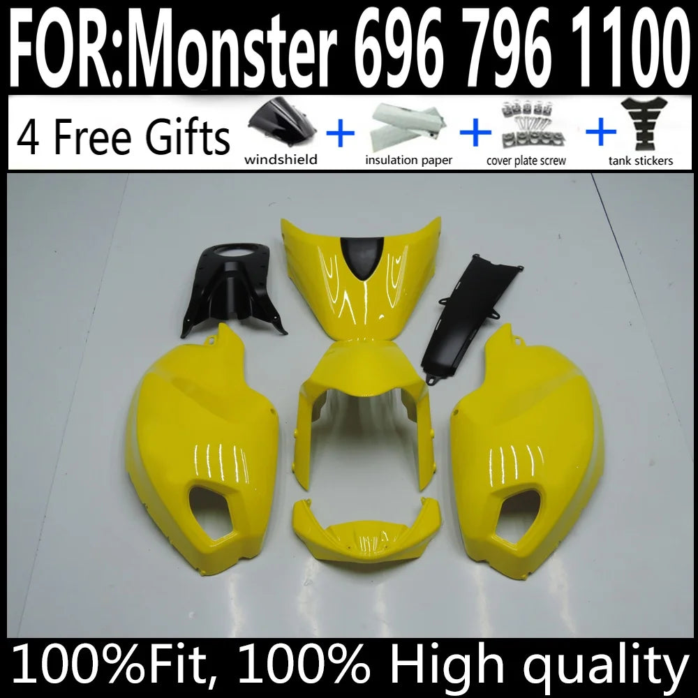 Ducati Monster 696 796 1100 Motorcycle Fairings Kit ABS Plastic Body Work Tank Cover Seat Cowl Full Set