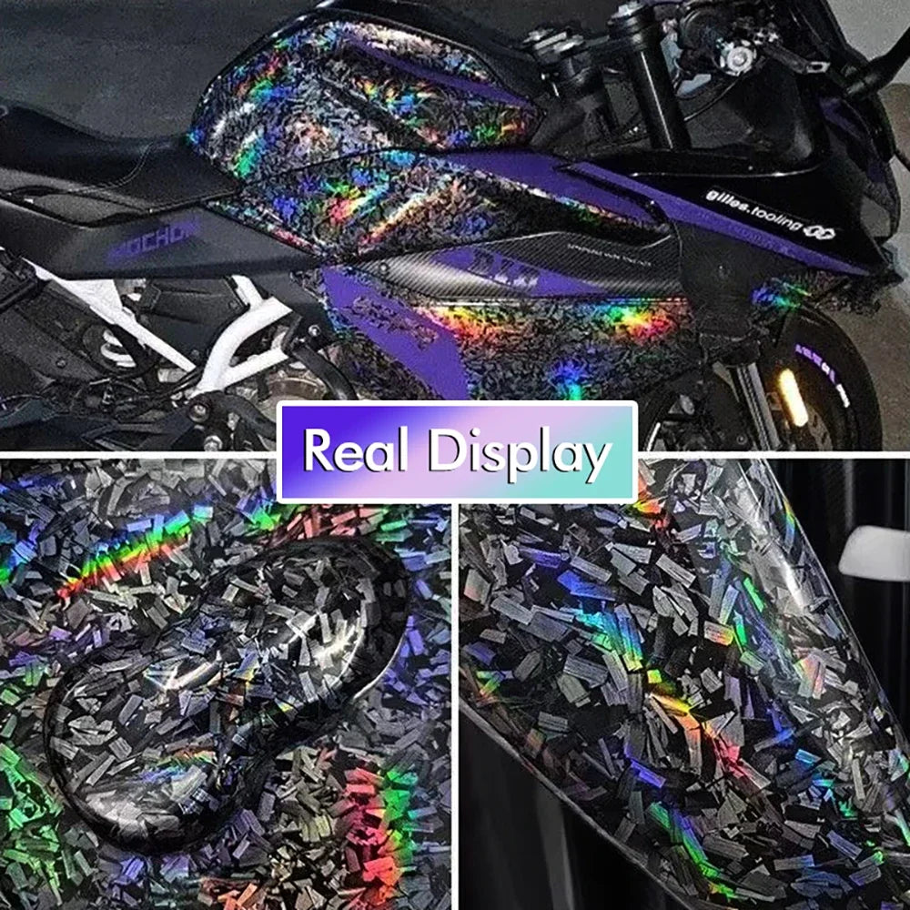 High Glossy Black Silver Red Forged Carbon Fiber Car Sticker on the Hood Adhesive Vinyl for Car Stickers Motorcycle Decal