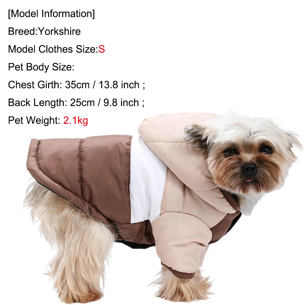 Autumn Dog Clothes Winter Pet Dog Coat With Hooded For Small Medium Dogs Cats Windproof Puppy Solid Overalls Yorkshire Bulldog